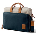 100% Cotton Canvas Commute Laptop Messenger Bag for Men & Women Travel Shoulder Handbag With Trolley Sleeve Metal Zip Closure Leather Handles Padded Laptop Compartment For 14