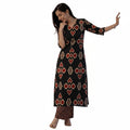 Co Ord Set for Women Viscose Printed Straight Kurta Palazzo Set for Woman V Neck 34 Sleeve Ethnic Dress Stylish Coord Outfit Trendy Womens Clothing