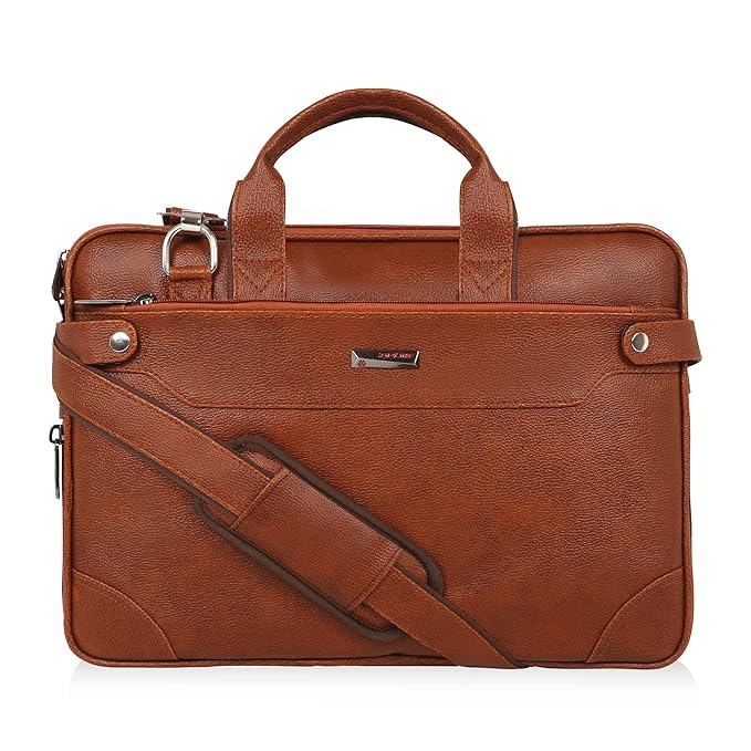 Laptop bags for men office use Faux Leather Laptop Bag for Man - Fits 1415.616 inch Laptop, Macbook, Macbook Pro Messenger Bags for Mens (1-Tan Bag)