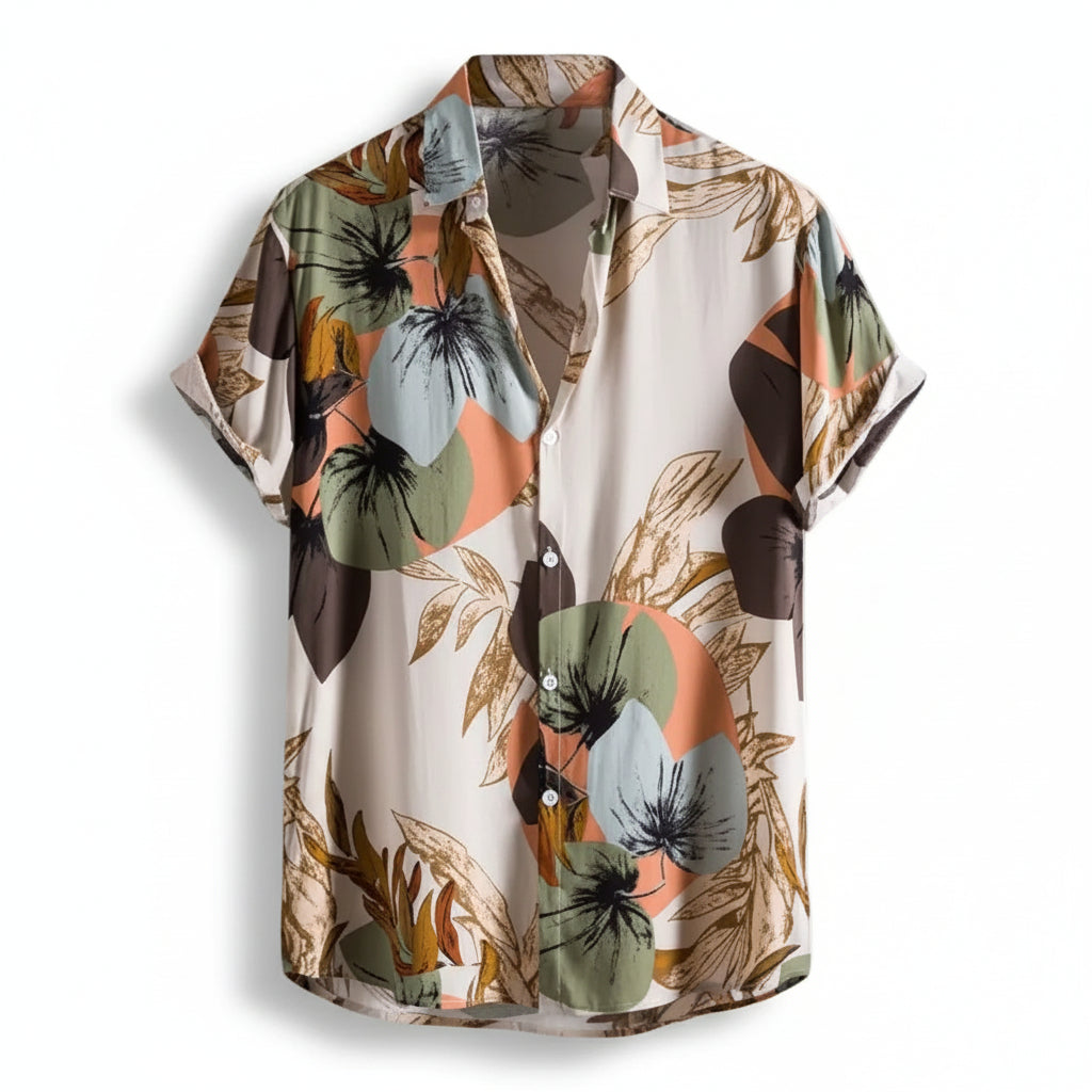Men's Rayon Regular Fit Casual Shirt Stylish Printed FormalSolid Short Sleeve Trendy Summer-Button Down (Available in Plus Size)