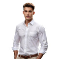 Regular Fit White Plain Solid Cotton Shirt for Men Full Sleeve Wrinkle-Free Regular Fit Shirt Formal & Everyday Wear