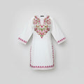 Short Kurti for Women Viscose Embroidered Kurti for Woman Regular Fit Round Neck V Slit Full Sleeve Stylish Ladies Top Ethnic Wear Womens Clothing Trendy Kurta Tops