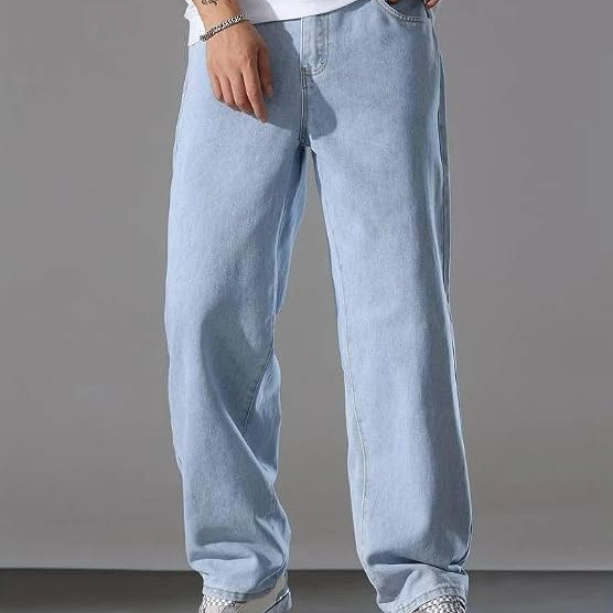 Straight Fit Mid Rise Light Blue Men Denim Jeans