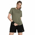Women Apple Cut Gym T Shirt Breathable Workout Tee Slim Fit Activewear Top Sports Training Yoga T Shirt Women