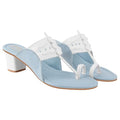 Women Sandal with Block Heel Comfortable Toe Ring Slip-On Ethnic Casual Daily Footwear