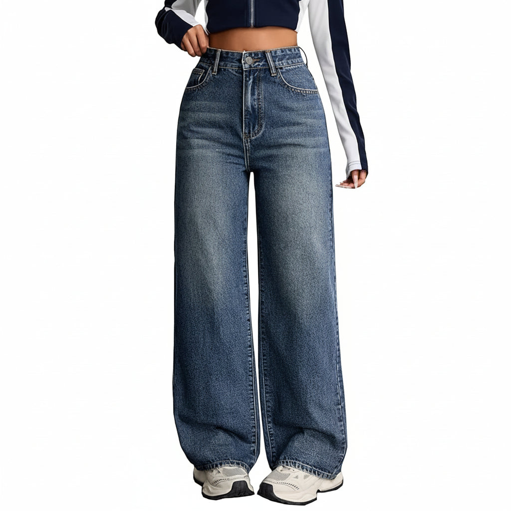 Women's Denim Stretchable High Waist Baggy Jeans for Women